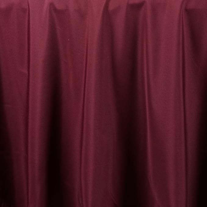 10 pcs 132 inch Burgundy Round Polyester Tablecloths Fabric Table Cover Linens | 132" Washable Fabric Table Cloth Covers for Wedding Party Polyester Reception Buffet Events Catering Dining Kitchen - Image 3