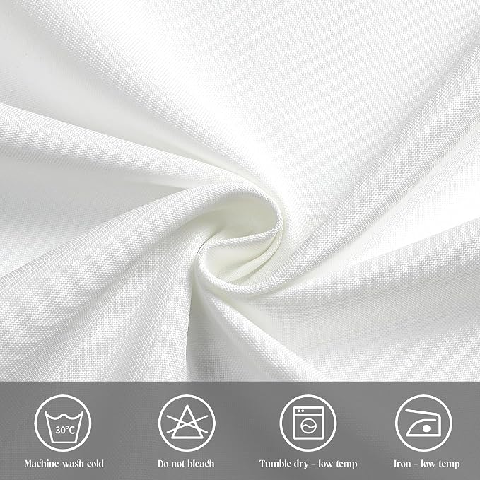 Majestic Giftware Linen Look Polyester Tablecloths for Rectangle Tables | (70/200) - TC1551 White with Hole Design Etched at Seam Table Cover | Decorative Washable Tablecloth for Kitchen & Dining - Image 5
