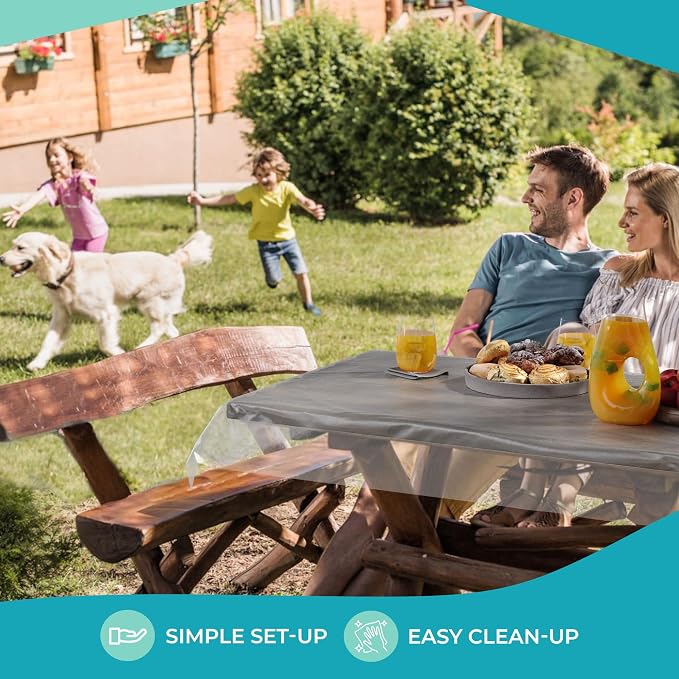 Exquisite Clear Plastic Table Cover Roll 40'' X 100 Ft - Premium Quality Clear Disposable Plastic Tablecloth Roll for Weddings Restaurants Buffet Tables Craft Room - Spill Resistant - Image 6