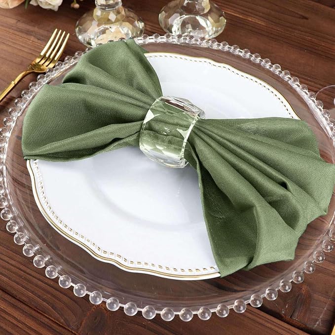 Efavormart Premium Cloth Napkins Set of 10, 20x20 Inch Willow Green Seamless Dinner Napkins, Washable Linen Table Napkin Cloth with Hemmed Edges for Weddings, Party and Banquet - Image 6