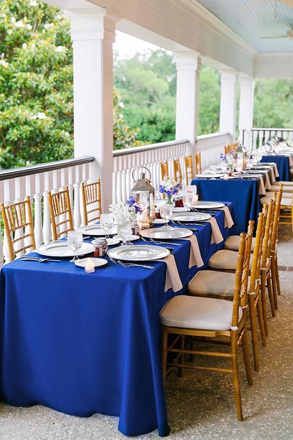 Pesonlook 12 Pack Royal Blue Rectangular Tablecloth 60 x 102 Inch for 6ft Tables - Image 5