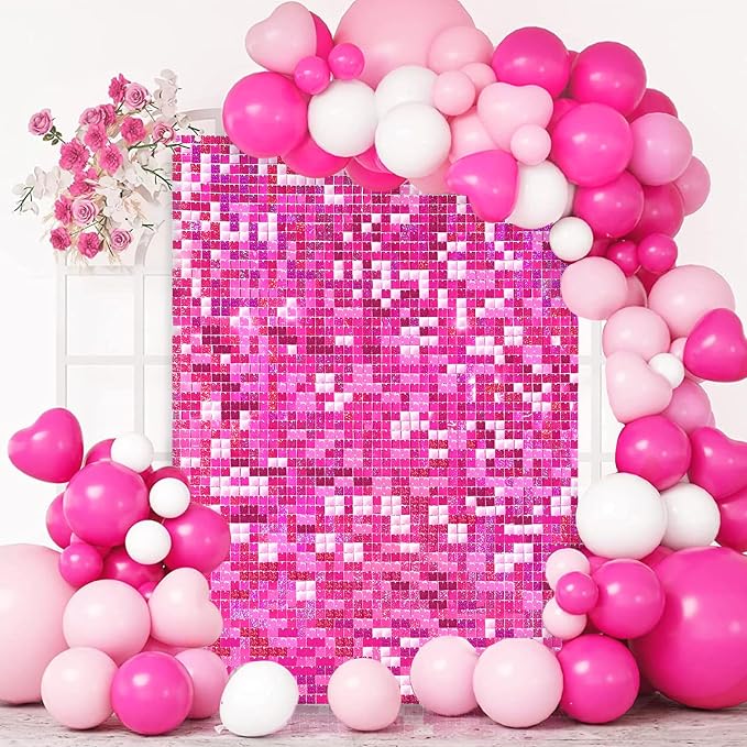 Shimmer Wall Panel Backdrop Hot Pink Glitter Disco Background Backdrop - Image 2