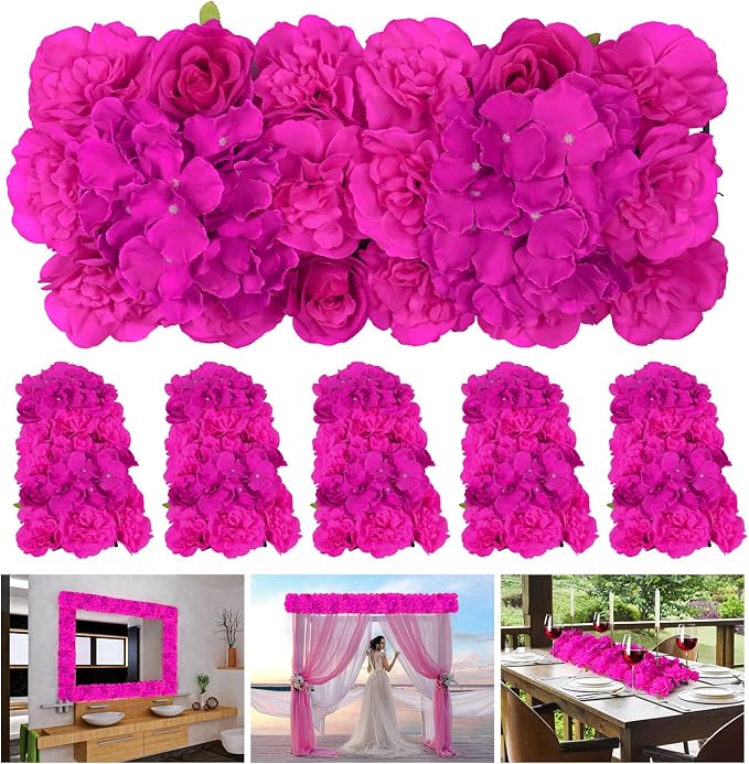 6PCS Artificial Flower Arch for Wedding Décor | Flexible styling,Mixed Flower Design,easy DIY setup, Reusable and low-maintenance for weddings, parties and home décor. by QinmiGarden