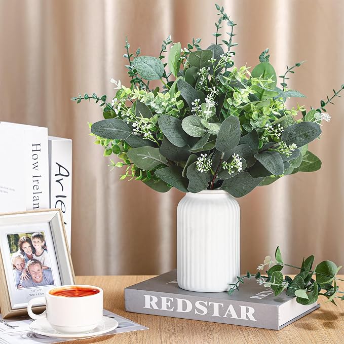 Ceenna 200 Pcs 6 Kind Mixed Eucalyptus Leaves Stem Bulk Artificial Greenery | Fake Silver Dollar Eucalyptus Bundle Faux Plants Greenery for DIY Bouquets Floral Arrangement Wedding Engagement Decor - Image 7