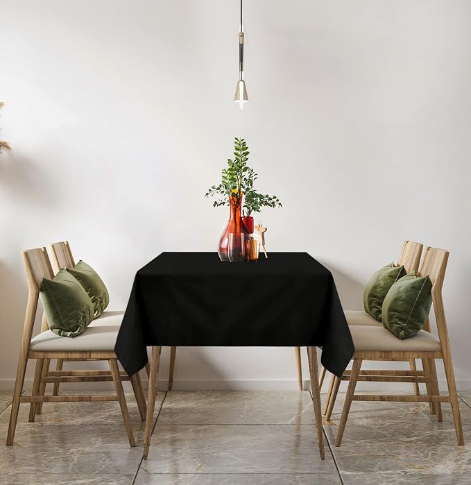 Utopia Kitchen Rectangle Table Cloth 2 Pack [60x60 Inches, Black] | Tablecloth Machine Washable, Polyester Table Cover for Dining, Buffet Parties, Picnics, Events, Weddings and Restaurants - Image 6