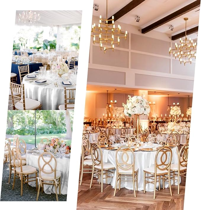 12 Pack 108 Inch Round Satin Tablecloth, White - Image 6