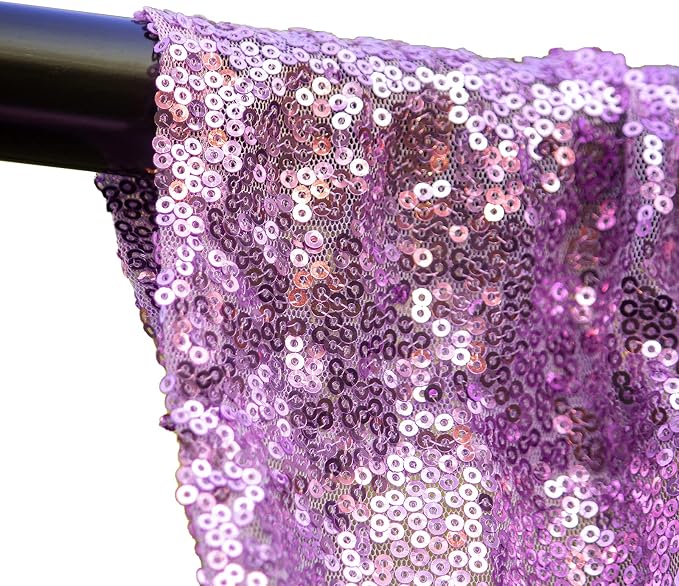 Lavender Sequin Backdrop Curtains, 2FTx8FT, 4 Panels - Image 5
