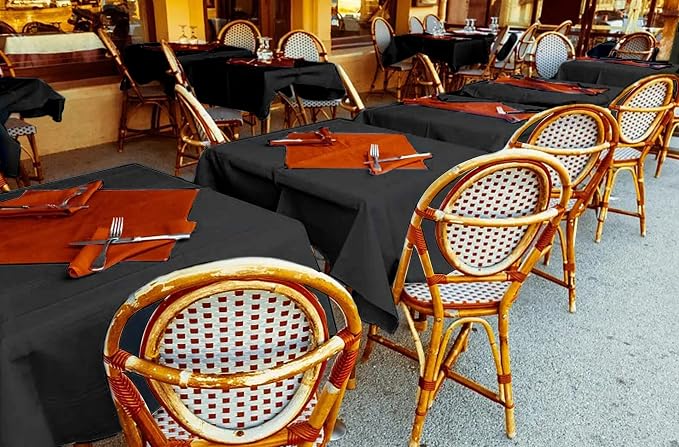 6 Packs Black Square Tablecloths 52 x 52 Inch | Polyester Table Cloth for Square Tables, Stain Wrinkle Resistant Washable Fabric, Perfect for Wedding Banquet Party - Image 4