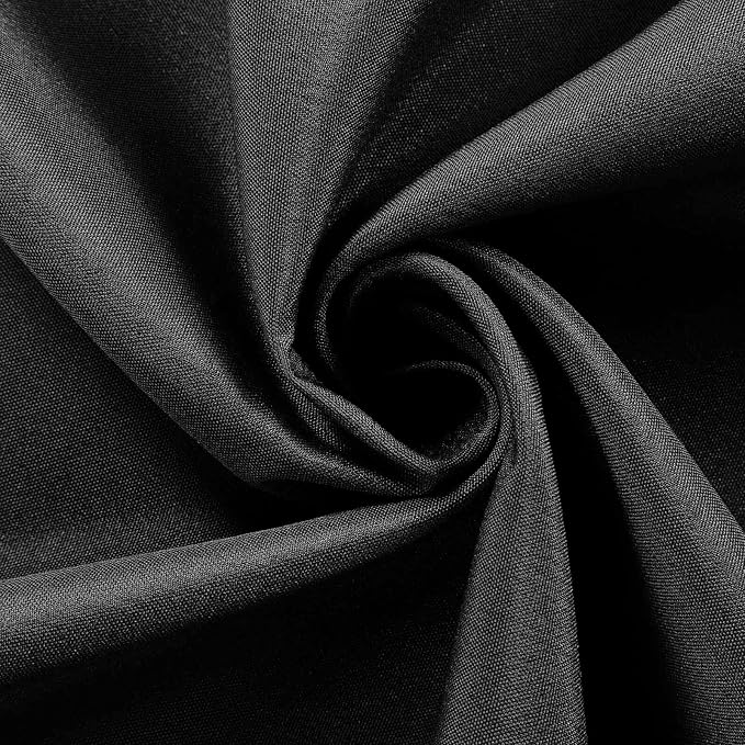 6 pcs 132 inch Black Round Polyester Tablecloths Fabric Table Cover Linens | 132" Washable Fabric Table Cloth Covers for Party Wedding Reception Buffet Events Catering Dining Kitchen Dining - Image 4