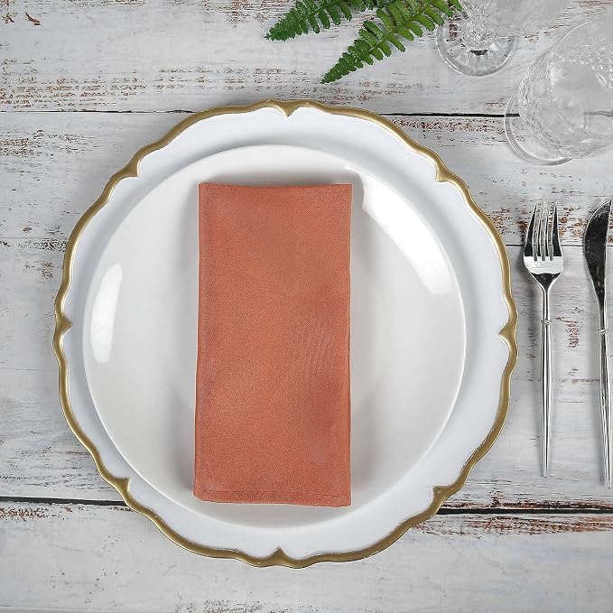 Tableclothsfactory Premium Pack of 5 Terracotta Premium 17" x 17" Washable Polyester Napkins Great for Wedding Party Restaurant Dinner Parties - Image 6