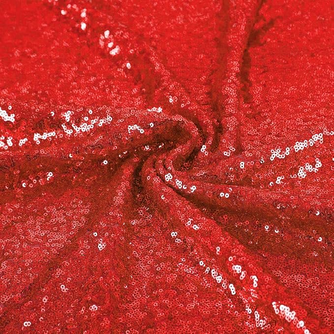 JYFLZQ Red Sequin Tablecloth Glitter Table Cover 50x80 Inch Rectangle - Image 7