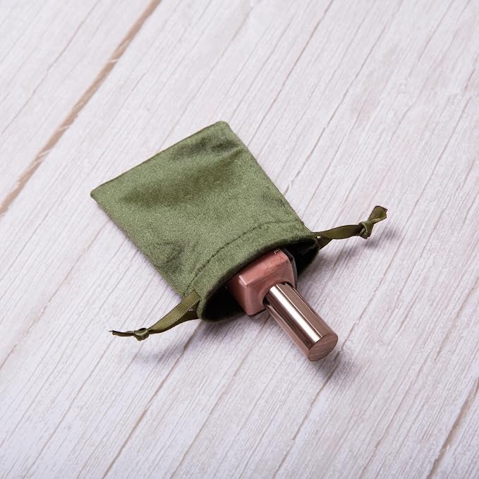 QIANF 12pcs Moss Green Velvet Drawstring Bags 3x4 inches Glossy Small Velvet Cloth Gift Bags Jewelry Pouches for Jewelry Storage Wedding Party Favor Christmas (Pack of 2) - Image 4