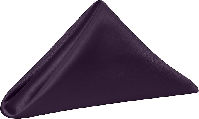 Ultimate Textile 17x17-Inch Square Satin Cloth Napkins, Aubergine Set of 36 by UltimateTextile
