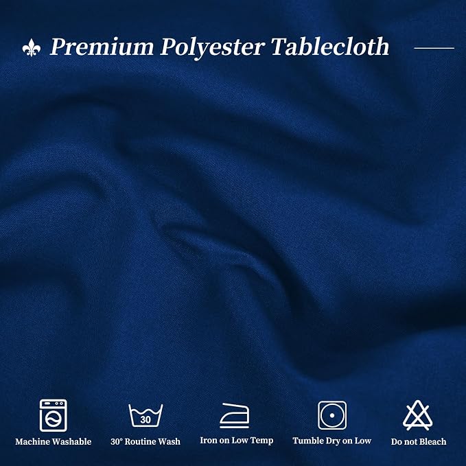 12 Packs 90 Inch Navy Blue Round Polyester Tablecloths | Table Cover for Round Tables, Stain and Wrinkle Resistant Washable Table Cloth, Perfect for Wedding Banquet Parties - Image 3