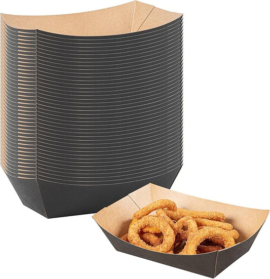 Restaurantware Black Paper lb Food Tray Boat, 200 Pack by Restaurantware