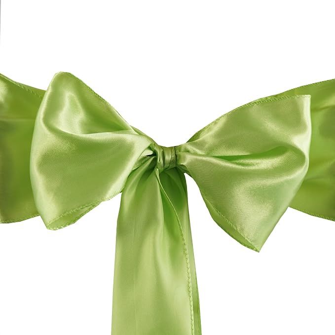 Balsa Circle 10 Apple Green Satin Elegant Chair Cover Bows Sashes Wedding Banquet Decorations Party Supplies Engagement Events Reception by BalsaCircle