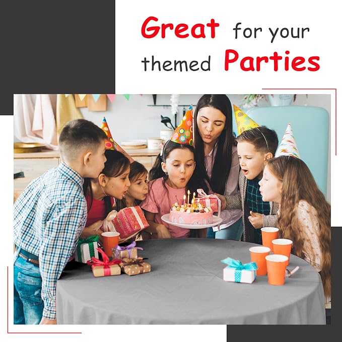 Premium Silver Plastic Tablecloth - 54 x 108 in. Disposable Rectangle Table Cloth - Decorative Table Cover Smooth - For Parties, Weddings - Image 2