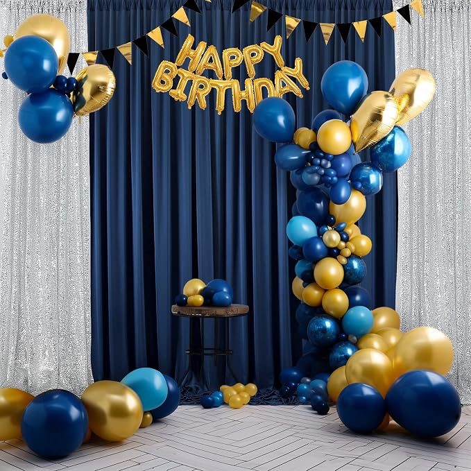 30ft×8ft Wrinkle Free Navy Blue Backdrop Curtains for Parties, 6 Panels 5ft×8ft Thick&Silky Polyester Navy Photo Backdrop Drapes Curtains for Graduation Party Baby Shower Birthday Wedding Photography - Image 6