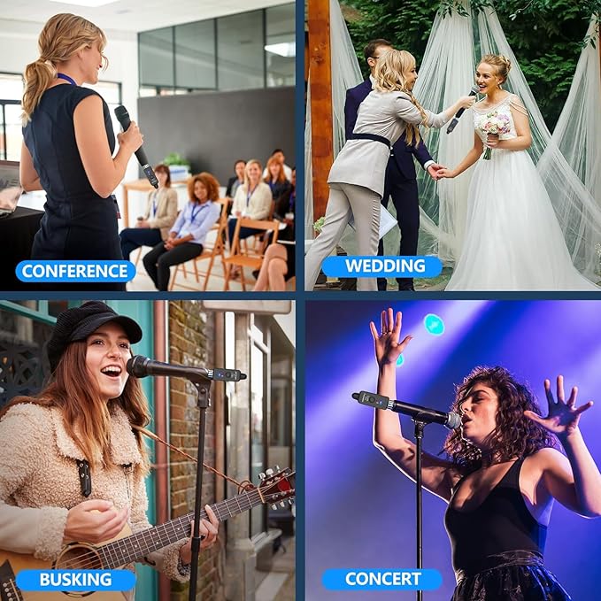 A11 Wireless XLR Transmitter and Receiver 2.4GHz, Wireless Microphone System for Dynamic Microphones, Audio Mixer, PA System, 100ft Range, Ultra-Low Latency, Rechargeable Battery (A11-1(1TX+1RX))