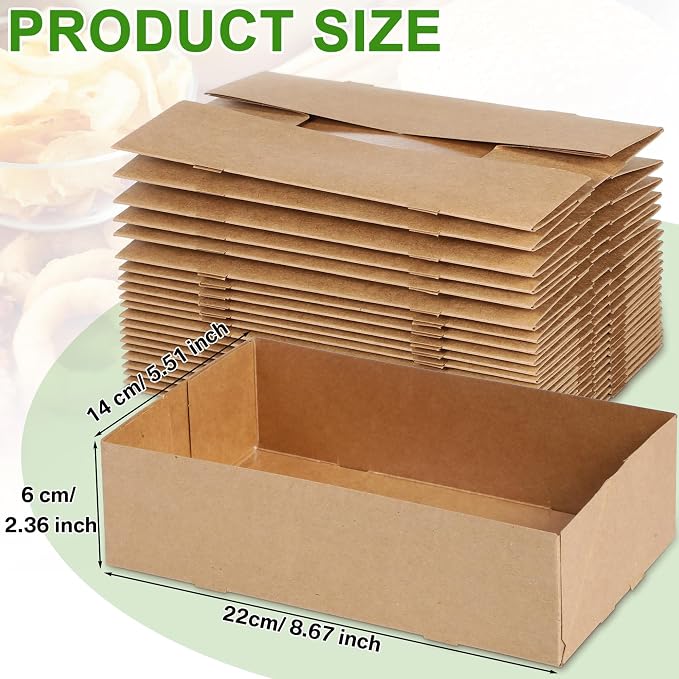 Chinco 300 Pieces Paperboard Kraft Food Trays 4 Corner Pop up Food Tray Disposable Foldable Cardboard Movie Night Snack Party Container Box for Holding Drink at Stadiums or Theaters (Brown) - Image 3