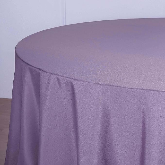 10 pcs 120 inch Amethyst Round Tablecloths Fabric Table Cover Linens | 120" Washable Fabric Table Cloth Covers for Wedding Party Polyester Reception Buffet Events Catering Dining Events Kitchen Dining - Image 8