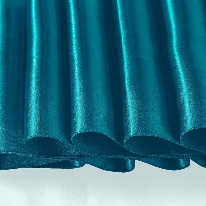 SI Pack of 5 Wedding 12 x 108 inch Satin Table Runner for Wedding, Decorations for Graduations, Engagements, Birthday Parties, Banquets, Runners fit Rectangle, Round Table - Teal - Image 7