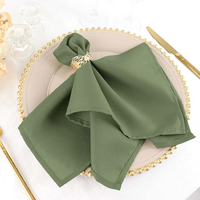 Tableclothsfactory Premium Pack of 5 Premium Eucalyptus Sage Green 20" x 20" Washable Polyester Napkins Great for Wedding Party Restaurant Dinner Parties - Image 6