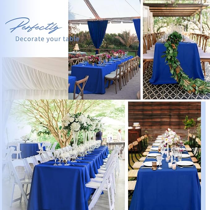 Pesonlook 12 Pack Royal Blue Rectangular Tablecloth 60 x 102 Inch for 6ft Tables - Image 7