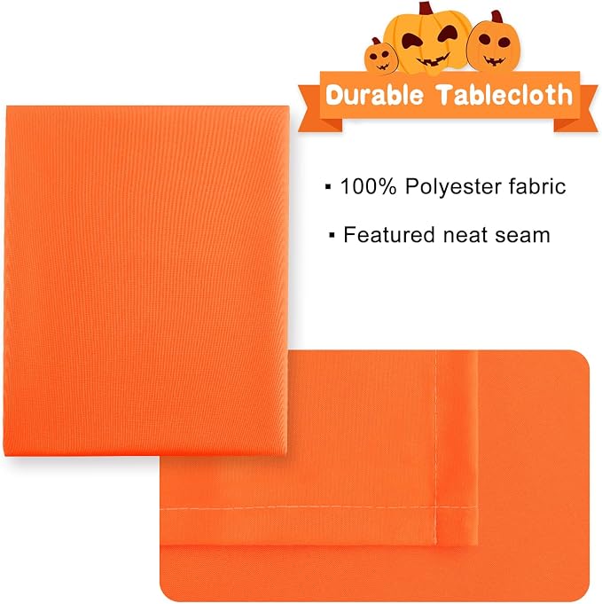 Hiasan Pumpkin Orange Rectangle Tablecloth, 30 x 60 Inch, 1 Pack | Waterproof, Washable Polyester Fabric Table Cloth for Buffect/Dining/Birthday/Party/Wedding/Halloween/Outdoor Picnic - Image 4