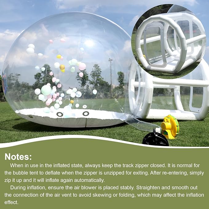 10FT Inflatable Balloon House for Kids Adults,TPU White Commercial Inflatable Bubble House Ball Pit,Bubble Tent Dome Playground Set with Double Blower for Backyard Birthday Wedding Party