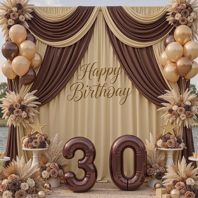20x10ft Champagne Backdrop Curtains for Parties, 4 Panels 5x10ft Wrinkle-Free Polyester Background Curtains for Wedding, Birthday, Baby Shower,Graduation, Decorations - Image 6
