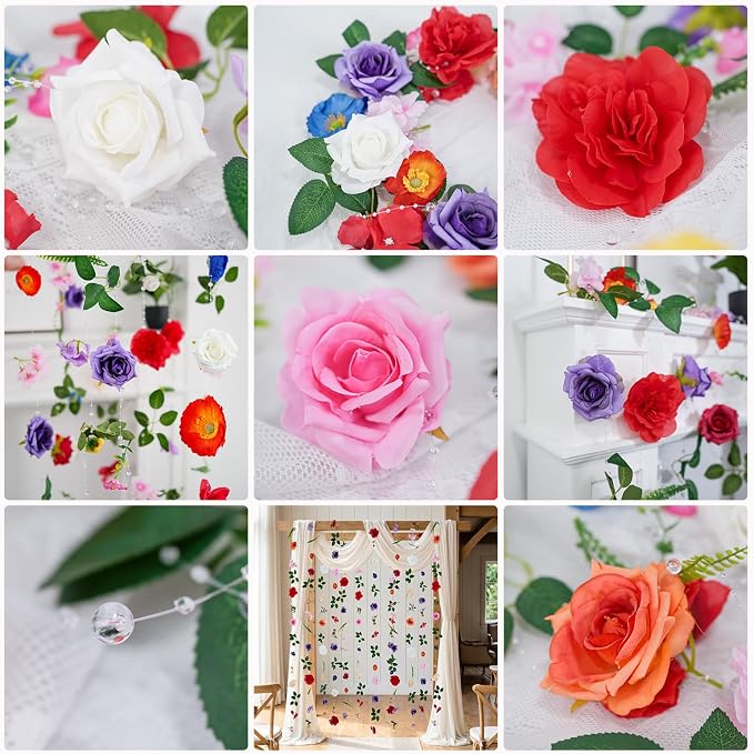 12-Pack Artificial Flower Garlands,96FT Hanging Wildflower Vines | Full&Layered Flowers,Tangle-Resistant,Versatile Décor, Reusable & Low-Maintenance,Easy to Hang,Perfect for Any Occasion - Image 5