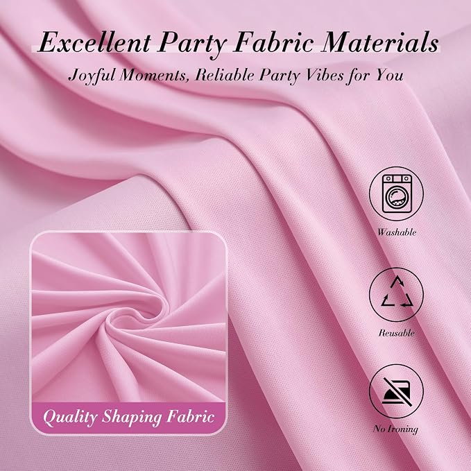 10 ft x 10 ft Pink Backdrop Curtains for Parties, Wrinkle Free Baby Pink Photography Backdrop Drapes for Wedding Grils Birthday Baby Shower Bridal Shower Party - Image 7