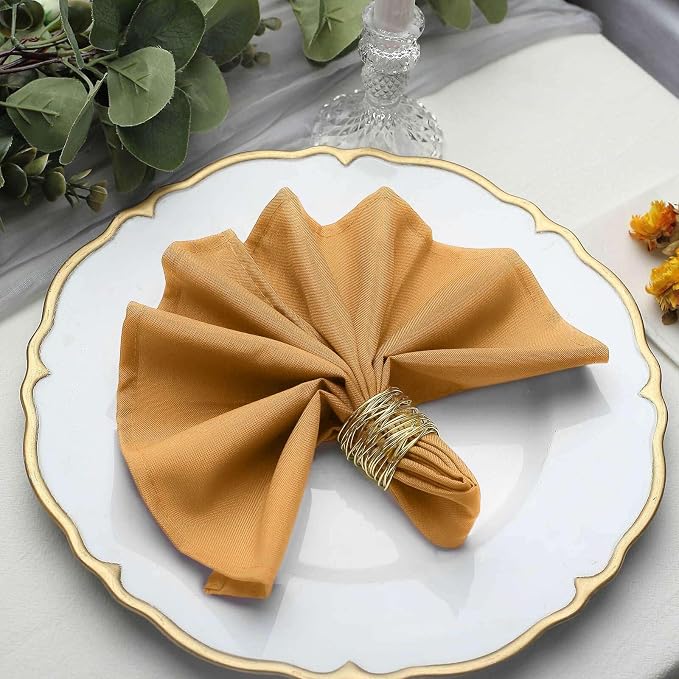 Tableclothsfactory Premium 100 Pack | Gold Seamless Cloth Dinner Napkins, Wrinkle Resistant Linen | 17"x17" for Party & Decorations - Image 7