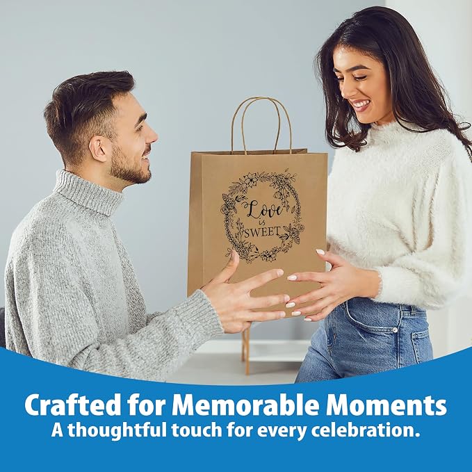 Excellent 10x5x13 Brown Kraft Paper Shopping Bags, Merchandise, Retail Bags, Party Favor Gift Bags, Large Paper Sacks with Handles available in Packs of 25/50/100/250CT (25) - Image 8