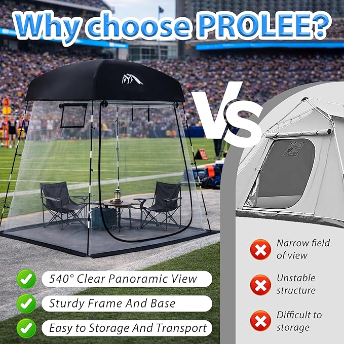 Sports Tent, Portable Sports Tent Shelter Fits 2-4 Persons,6.3FT Height Clear Bubble Tents for Sports Games and Camping,Providing Shelter from Wind and Rain
