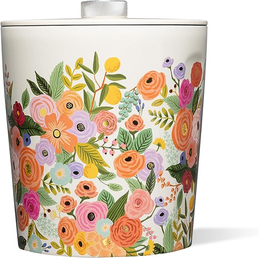 Corkcicle Insulated Ice Bucket with Lid - Stainless Steel - 100 oz - Garden Party Cream