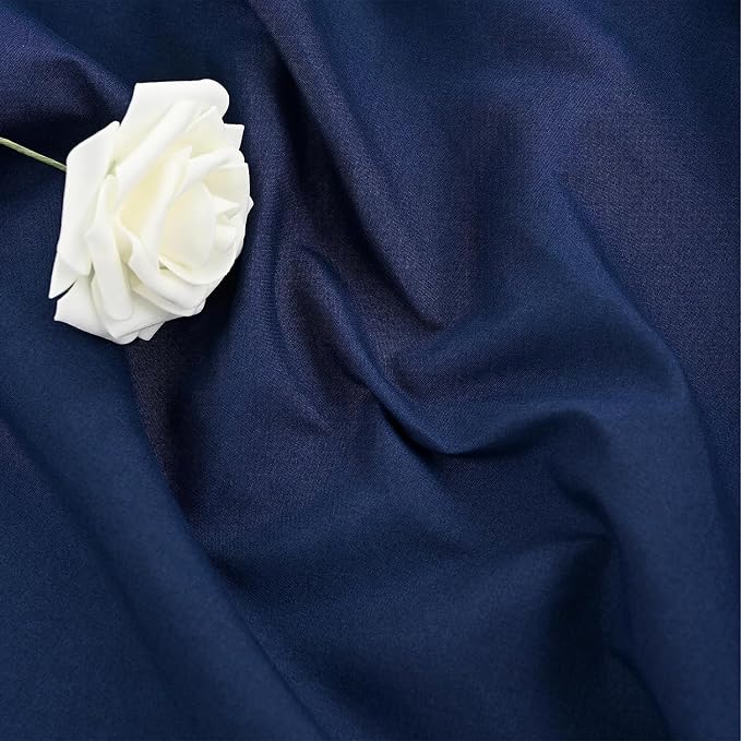 fani 10 Packs Navy Blue Round Tablecloth - 120 Inch, Polyester | Table Cloth for Round Tables, Washable Fabric, TableCovers for Wedding, Party, Banquet, Dining Tables, Camping - Image 3