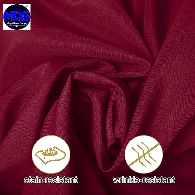 MDS Pack of 10 Rectangle Tablecloth 60 x 126 Inch Polyester Wrinkle Resistant Washable Polyester Table Cloth for Kitchen Dining Buffet Parties, Picnic, Events, Weddings and Restaurants - Maroon - Image 6