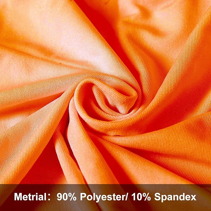 bricia 12 PCS Orange Stretch Spandex Folding Chair Slipcovers, Dining Room Chair Covers Stretch Chair Slipcovers Protector for Wedding, Banquet, and Party - Image 4