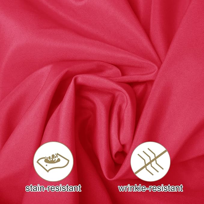 Ascoza 2pack 108 Inch Red Round Tablecloth in Washable Polyester Fabric for Wedding/Banquet/Restaurant/Parties… - Image 3