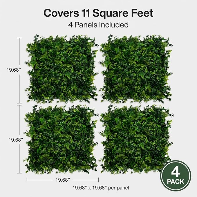 GreenSmart Premium Artificial Grass Wall Panels | Realistic Plant Greenery Privacy Panels | Decor for Fence, Garden, Patio & Balcony | Never Fade Indoor Outdoor Use (Moss) - Image 3