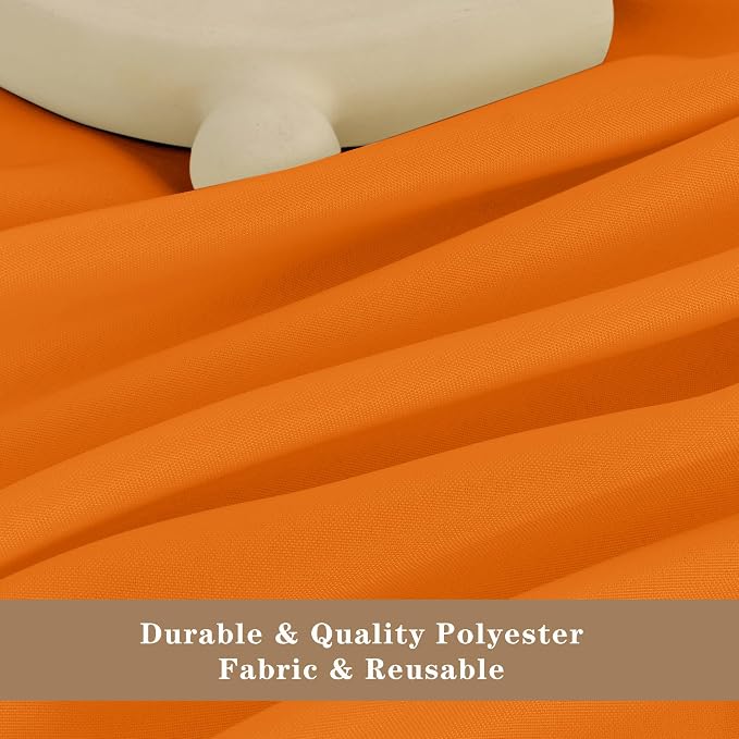 Fitable 6 Pack Orange Tablecloths 70x120 Inch for 6-8 Ft Rectangle Tables | Stain & Wrinkle Resistant, Washable Polyester Cloth Covers for Wedding Party Dining Banquet Event Catering Reception - Image 3