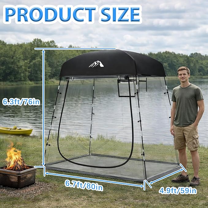 Sports Tent, Portable Sports Tent Shelter Fits 2-4 Persons,6.3FT Height Clear Bubble Tents for Sports Games and Camping,Providing Shelter from Wind and Rain
