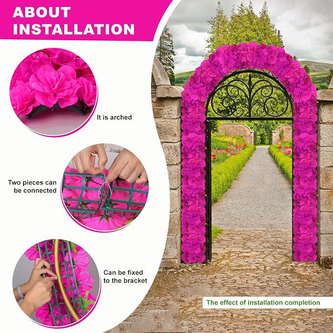 6PCS Artificial Flower Arch for Wedding Décor | Flexible styling,Mixed Flower Design,easy DIY setup, Reusable and low-maintenance for weddings, parties and home décor. - Image 5