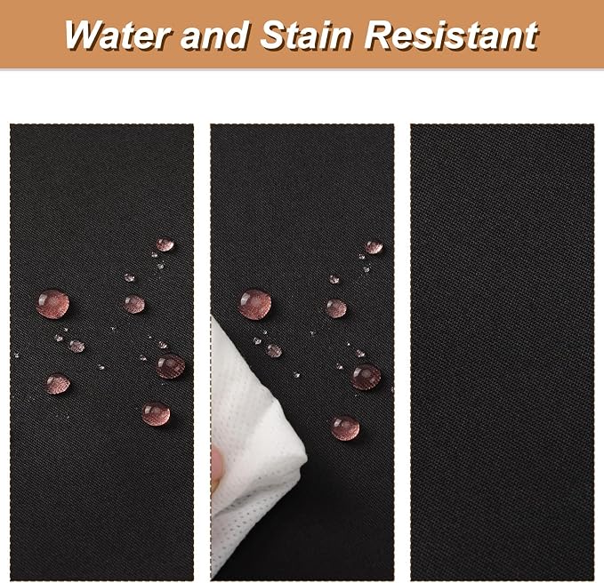 Fixwal 6 Ft Tablecloth Rectangle Black Spandex Table Cover - Image 3