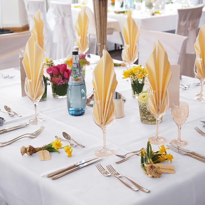 Fitable 6 Pack White Square Tablecloths 70x70 Inch for 2-4 Ft Tables - Image 6