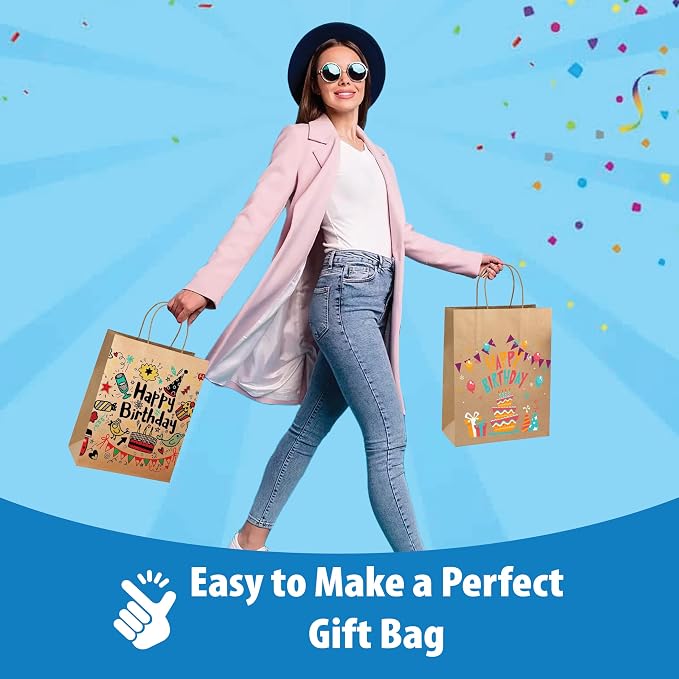 Excellent 10x5x13 Brown Kraft Paper Shopping Bags, Merchandise, Retail Bags, Party Favor Gift Bags, Large Paper Sacks with Handles available in Packs of 25/50/100/250CT (25) - Image 7
