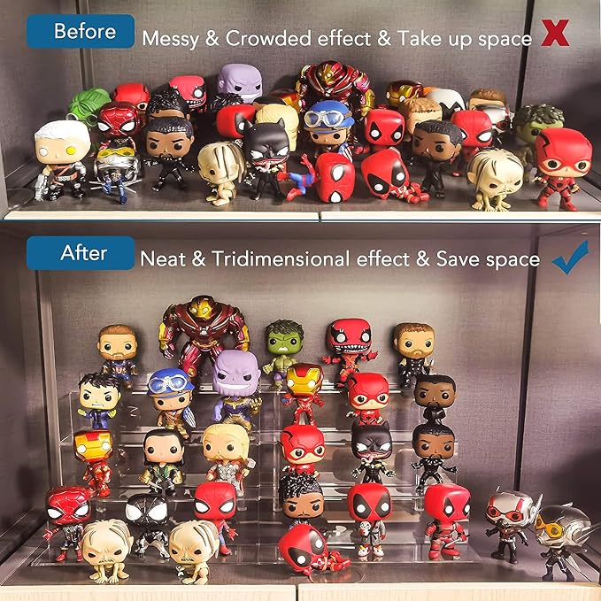 9 Inch Acrylic Shelf for Perfume Organizer in 3 Pack, 4 Tier Funko POP Shelves, Cologne Organizer Tiered Riser Display Stand, Acrylic Display for Decoration - Image 4