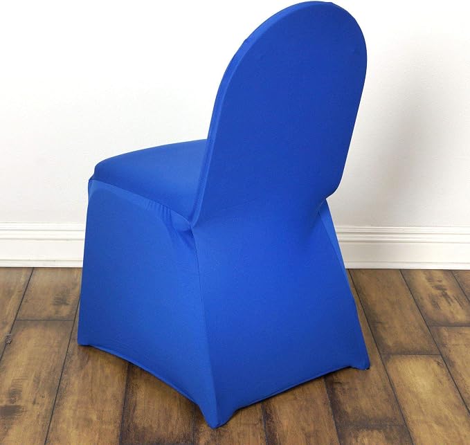 Efavormart Spandex Stretch Royal Blue Chair Covers 50 PCS Universal Banquet Chair Covers for Party Dining with Foot Pockets Washable Wedding Chair Slip Covers for Outdoor - Image 7